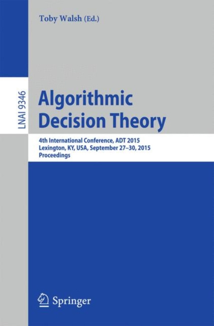 E-kniha Algorithmic Decision Theory Toby Walsh