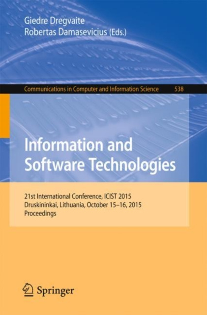 E-book Information and Software Technologies Giedre Dregvaite
