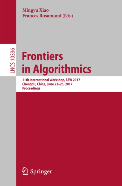E-book Frontiers in Algorithmics Mingyu Xiao