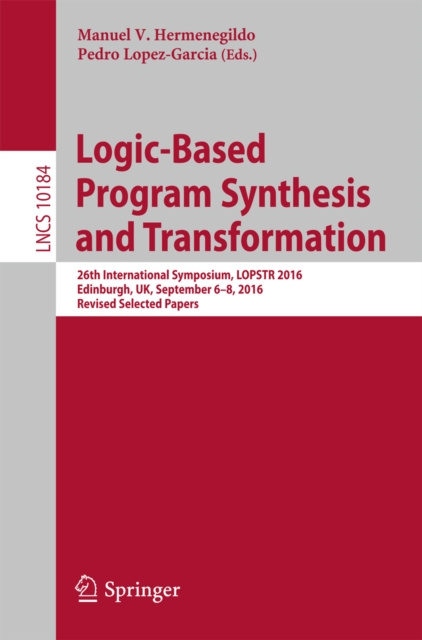 E-knjiga Logic-Based Program Synthesis and Transformation Manuel V Hermenegildo