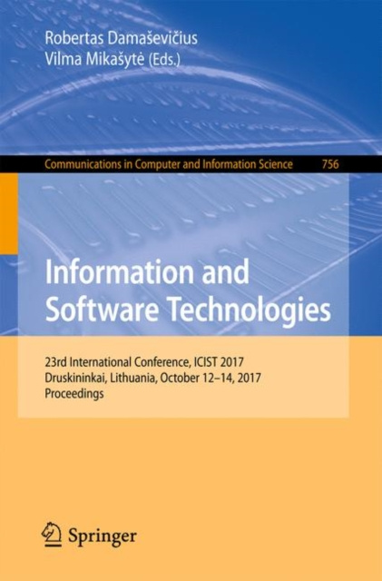 E-book Information and Software Technologies Robertas Damasevicius