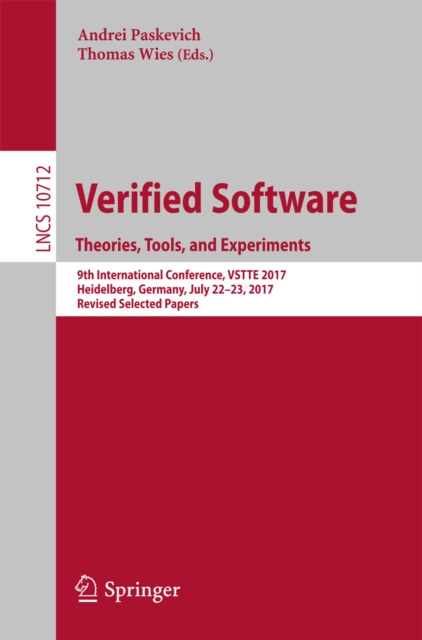 E-book Verified Software. Theories, Tools, and Experiments Andrei Paskevich