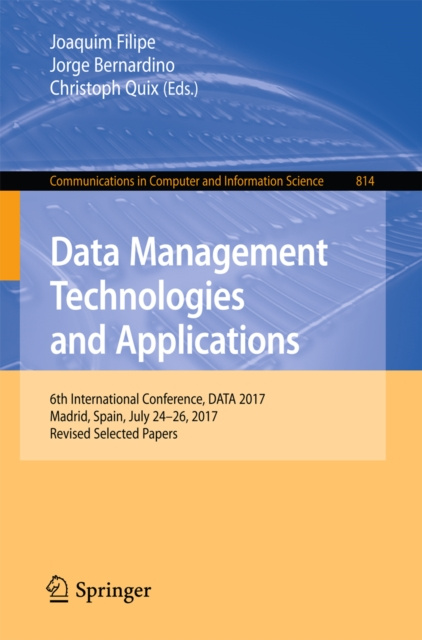 E-book Data Management Technologies and Applications Joaquim Filipe