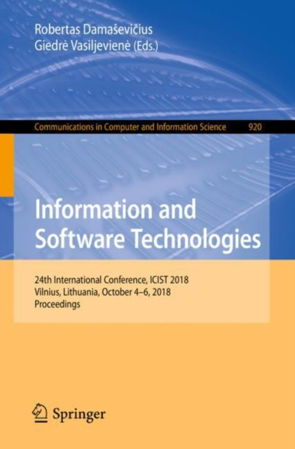 E-knjiga Information and Software Technologies Robertas Damasevicius