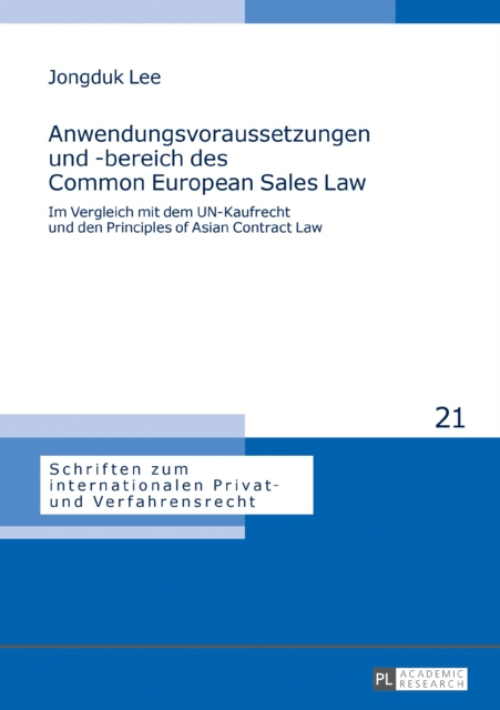 E-book Anwendungsvoraussetzungen und -bereich des Common European Sales Law Lee Jongduk Lee