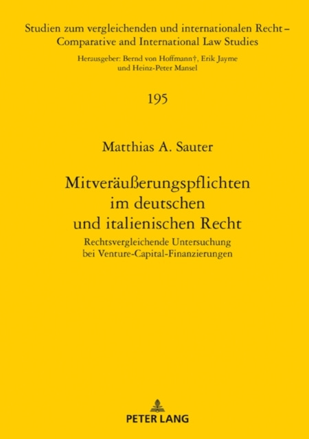 E-kniha Mitveraeuerungspflichten im deutschen und italienischen Recht Sauter Matthias A. Sauter