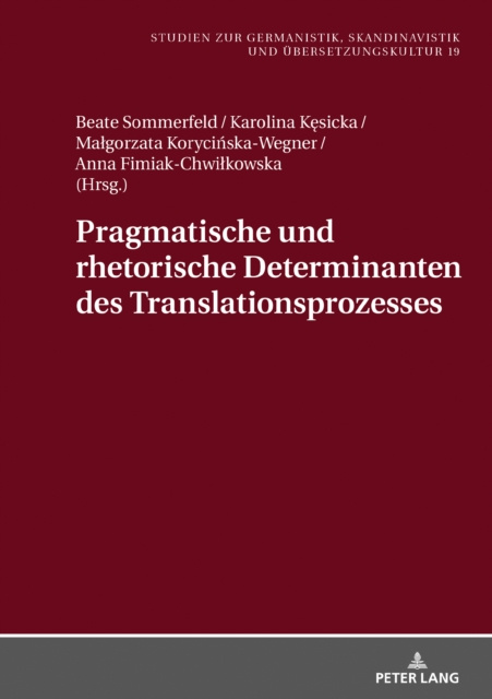 E-kniha Pragmatische und rhetorische Determinanten des Translationsprozesses Sommerfeld Beate Sommerfeld