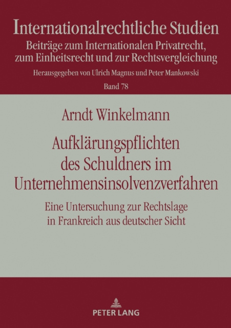 E-kniha Aufklaerungspflichten des Schuldners im Unternehmensinsolvenzverfahren Winkelmann Arndt Winkelmann