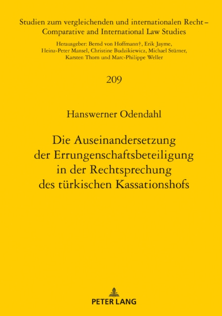 E-kniha Die Auseinandersetzung der Errungenschaftsbeteiligung in der Rechtsprechung des tuerkischen Kassationshofs Odendahl Hanswerner Odendahl