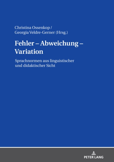 Libro electrónico Fehler - Abweichung - Variation Ossenkop Christina Ossenkop
