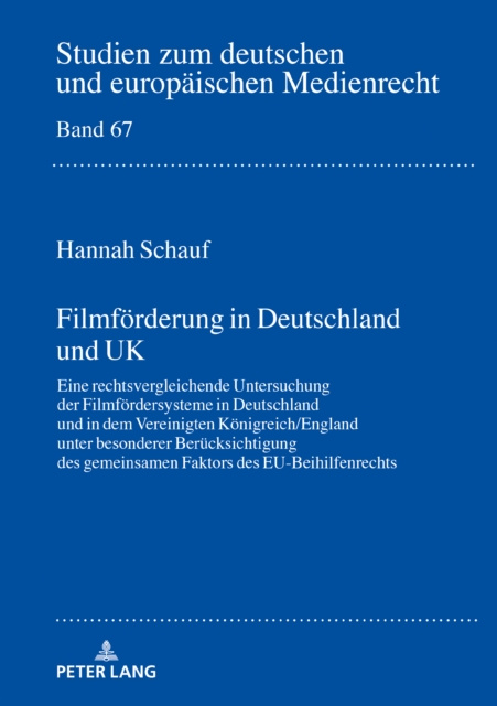 E-book Filmfoerderung in Deutschland und UK Schauf Hannah Schauf