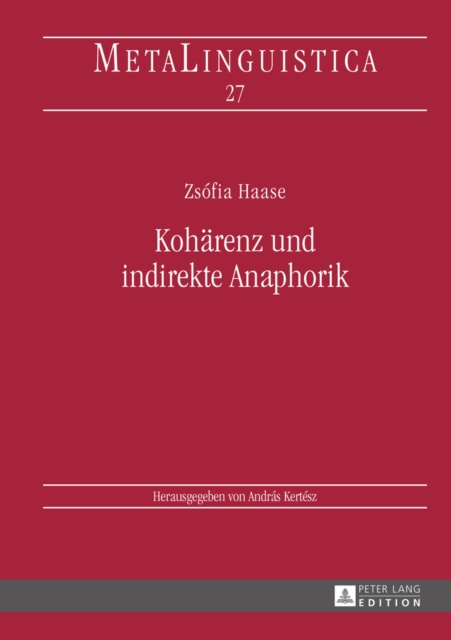 E-kniha Kohaerenz und indirekte Anaphorik Haase Zsofia Haase