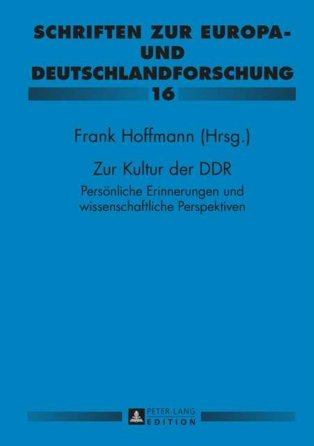 E-kniha Zur Kultur der DDR Hoffmann Frank Hoffmann