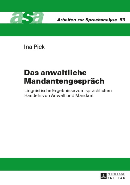 E-kniha Das anwaltliche Mandantengespraech Pick Ina Pick