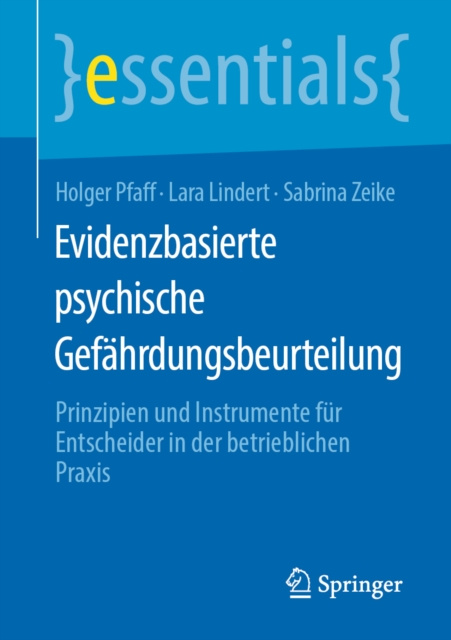 E-kniha Evidenzbasierte psychische Gefahrdungsbeurteilung Holger Pfaff