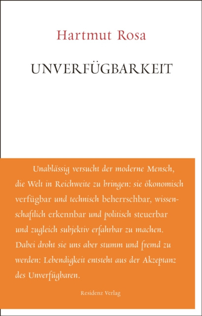 E-kniha Unverfugbarkeit Hartmut Rosa