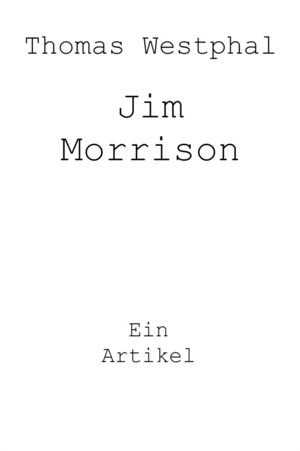 E-knjiga Jim Morrison Thomas Westphal