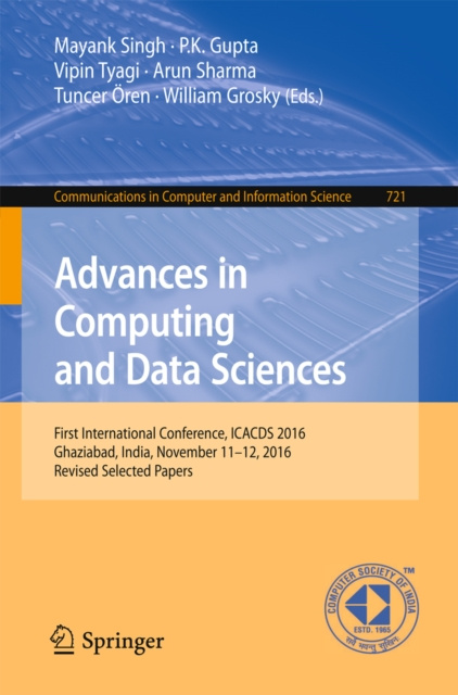 E-book Advances in Computing and Data Sciences Mayank Singh
