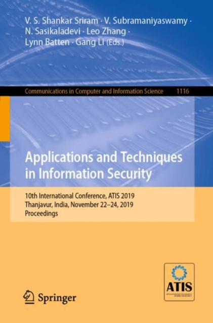 E-kniha Applications and Techniques in Information Security V. S. Shankar Sriram