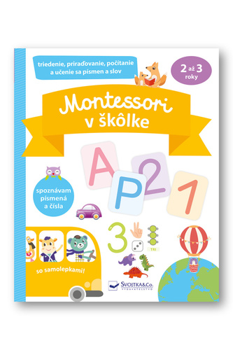Knjiga Montessori v škôlke so samolepkami 