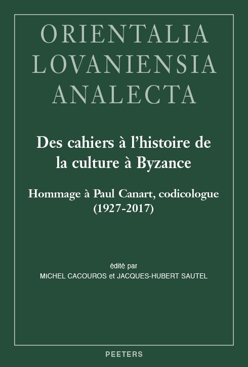 Livro Des cahiers à l'histoire de la culture à Byzance 