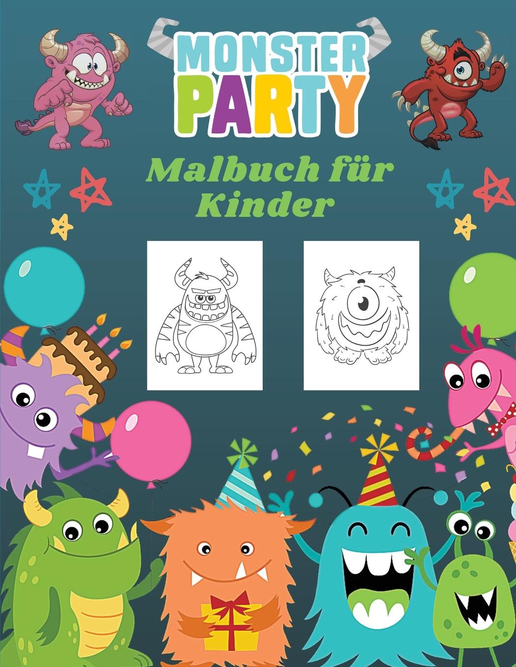 Carte Monster Party Malbuch für Kinder 
