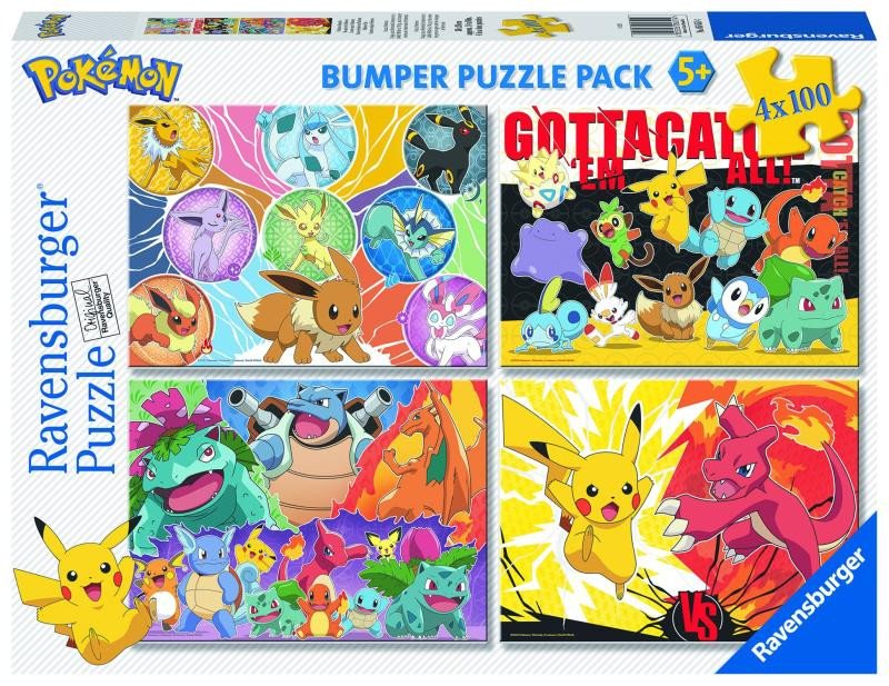 Hra/Hračka Ravensburger Puzzle Pokémon 4x100 dílků 