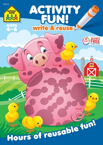 Knjiga School Zone Activity Fun! Write & Reuse 