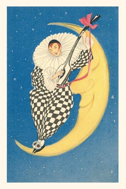 Kniha Vintage Journal Pierrot Playing Mandolin on Moon 