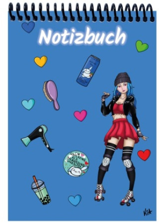 Knjiga A 5 Notizblock Manga Enora, blau, kariert E&Z Verlag GmbH