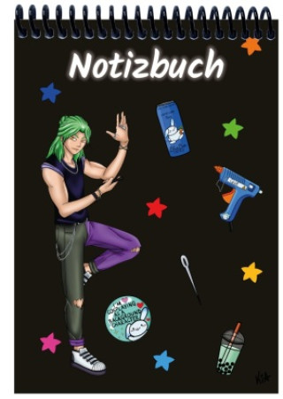 Knjiga A 5 Notizblock Manga Quinn, schwarz, liniert E&Z Verlag GmbH