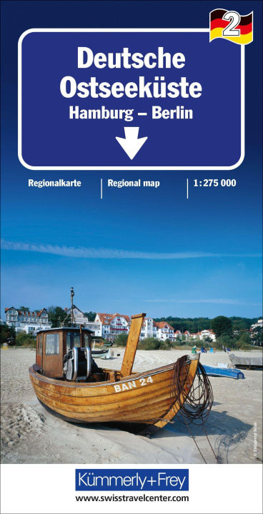 Tlačovina Deutsche Ostseeküste Nr. 02 Regionalkarte Deutschland 1:275 000 