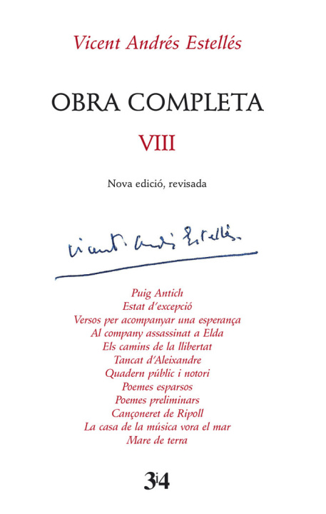 Knjiga Obra completa VIII VICENT ANDRES ESTELLES