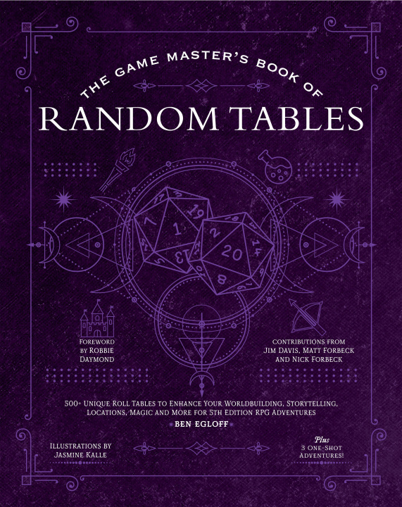 Carte The Game Master's Book of Astonishing Random Tables: 300+ Unique Roll Tables to Enhance Your Worldbuilding, Storytelling, Locations, Magic and More fo Robbie Daymond