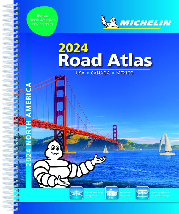 Book Michelin North America Road Atlas 2024 USA - Canada - Mexico (Spiral-bound ) 