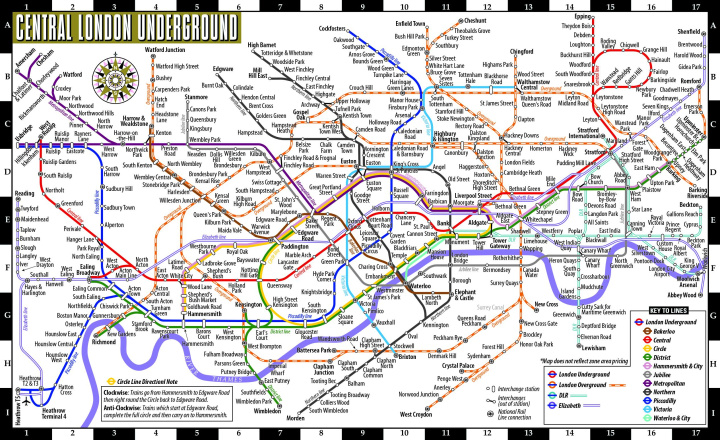 Tlačovina Streetwise London Underground Map: Laminated Map of the London Underground, England 