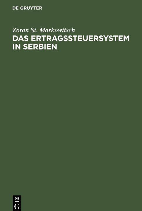 Kniha Das Ertragssteuersystem in Serbien 