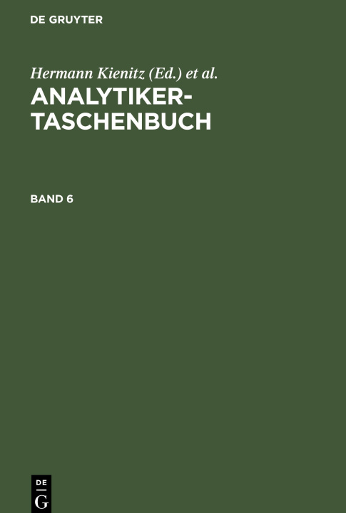 Kniha Analytiker-Taschenbuch, Band 6, Analytiker-Taschenbuch Band 6 Rudolf Bock