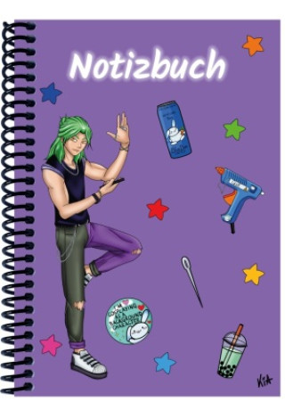 Knjiga A 4 Notizbuch Manga Quinn, lila, blanko E&Z Verlag GmbH