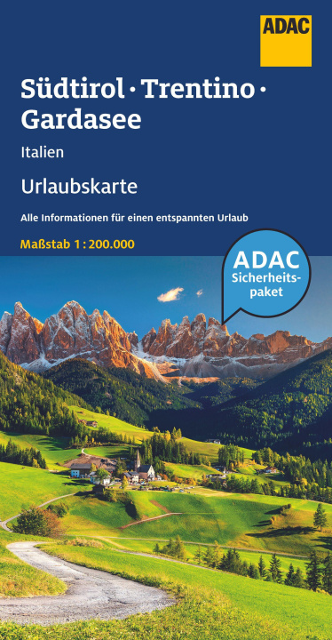 Tlačovina ADAC Urlaubskarte Italien: Südtirol, Trentino, Gardasee 1:200.000 