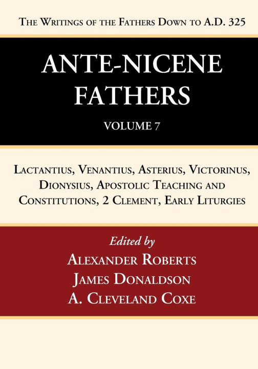Książka Ante-Nicene Fathers: Translations of the Writings of the Fathers Down to A.D. 325, Volume 7 James Donaldson