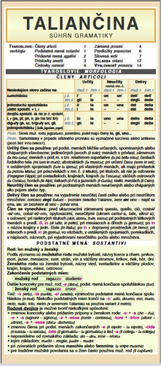 Książka Taliančina - Súhrn gramatiky 