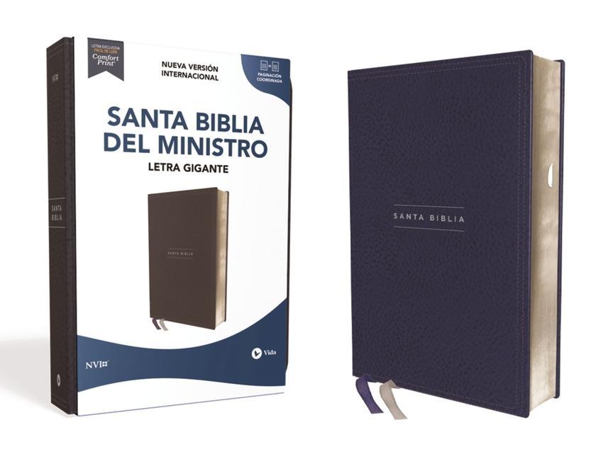Könyv Nvi, Santa Biblia del Ministro, Texto Revisado 2022, Leathersoft, Azul Marino, Con Índice, Palabras de Jesús En Rojo Vida
