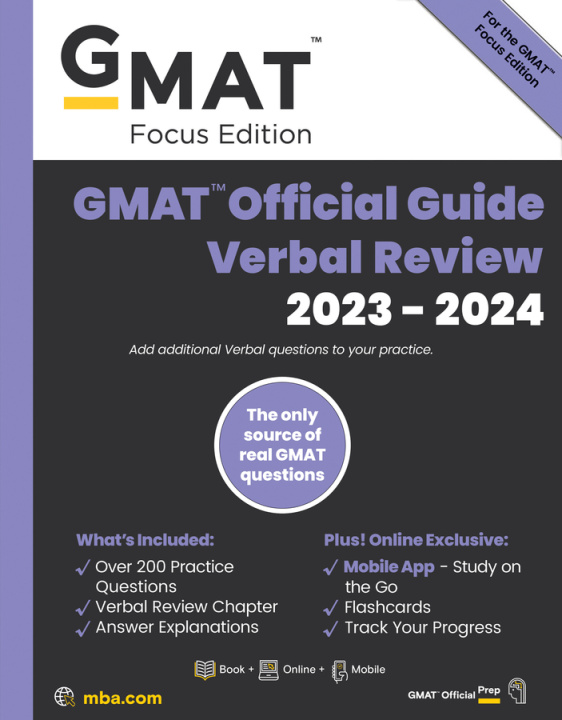 Könyv GMAT Official Guide Verbal Review 2023-2024, Focus Edition: Includes Book + Online Question Bank + Digital Flashcards + Mobile App 