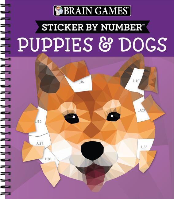 Книга Brain Games - Sticker by Number: Puppies & Dogs - 2 Books in 1 (42 Images to Sticker) New Seasons