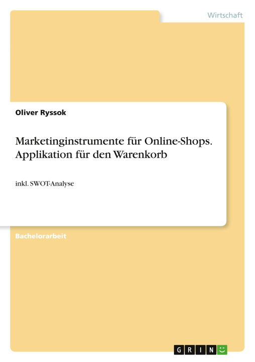 Książka Marketinginstrumente für Online-Shops. Applikation für den Warenkorb 