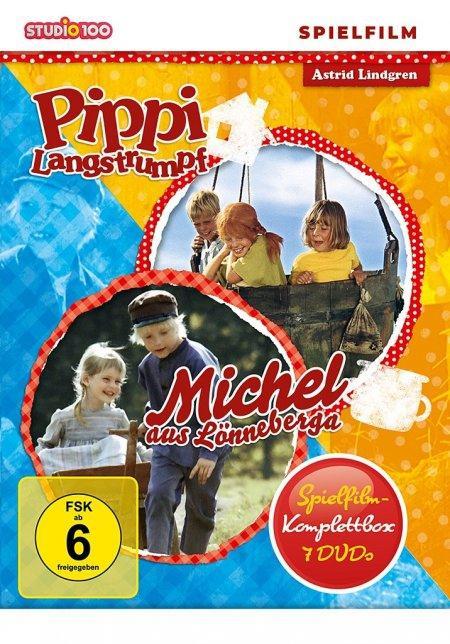 Video Pippi Langstrumpf / Michel aus Lönneberga - Spielfilm Komplettbox [7 DVDs, SOFTBOX] Jan Ohlsson