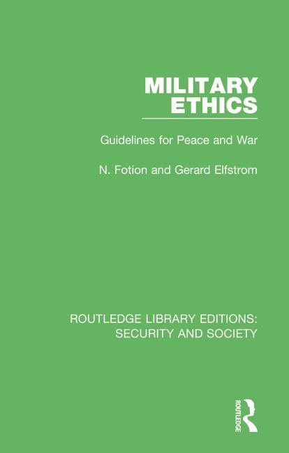 Książka Military Ethics Gerard Elfstrom