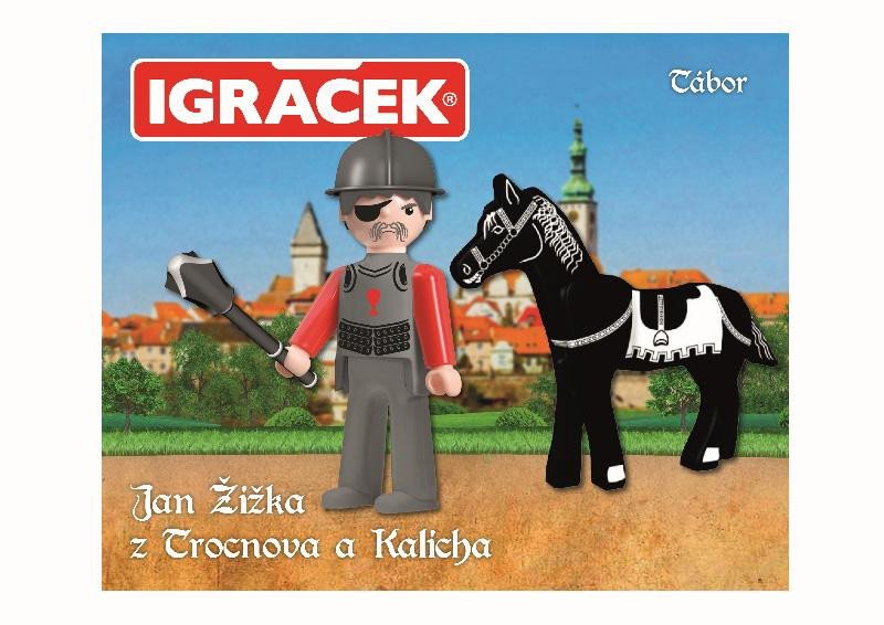 Hra/Hračka Igráček - Jan Žižka z Trocnova a Kalicha - figurka, kůň a zbroj 