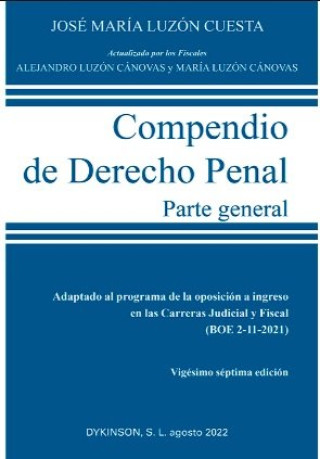 Knjiga Compendio de Derecho Penal. Parte General LUZON CUESTA